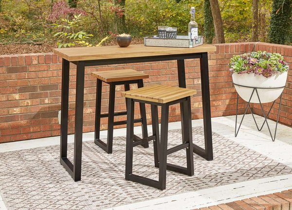 P220-113 Outdoor Counter Table & 2 Barstools