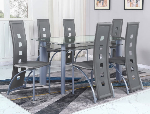 ECHO GREY DINING TABLE and 6 CHAIRS