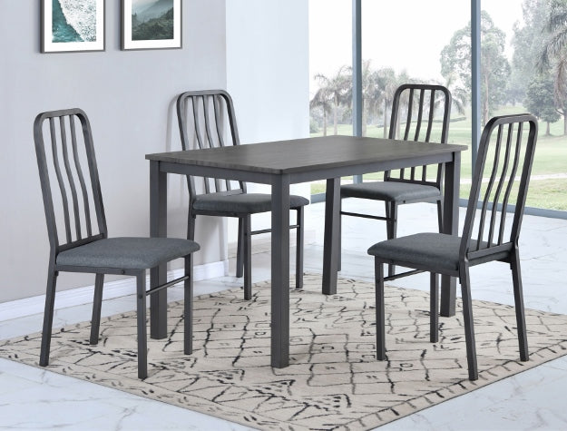 RENZO 5-PK DINNING TABLE SET WITH 4CHAIRS