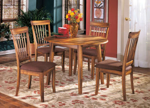 Dinette Five Piece Round Table Set (Rustic Brown hand-applied finish)