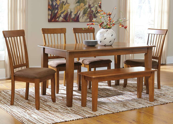 Dinette Six Piece Rectangular Table Set ( Rustic Brown hand-applied finish)