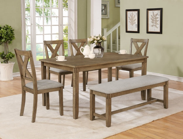 CLARA DINING TABLE SET (4 Chairs and Bench)