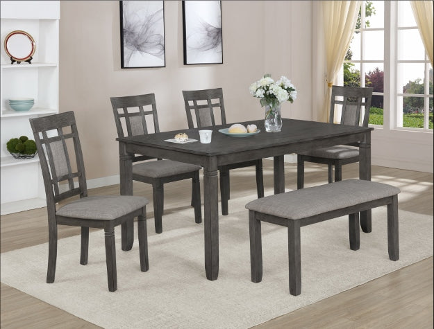 PAIGE  DINING TABLE SET(4 Chairs,Bench)