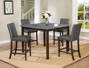 POMPEI GREY COUNTER DINING TABLE and 4 CHAIRS