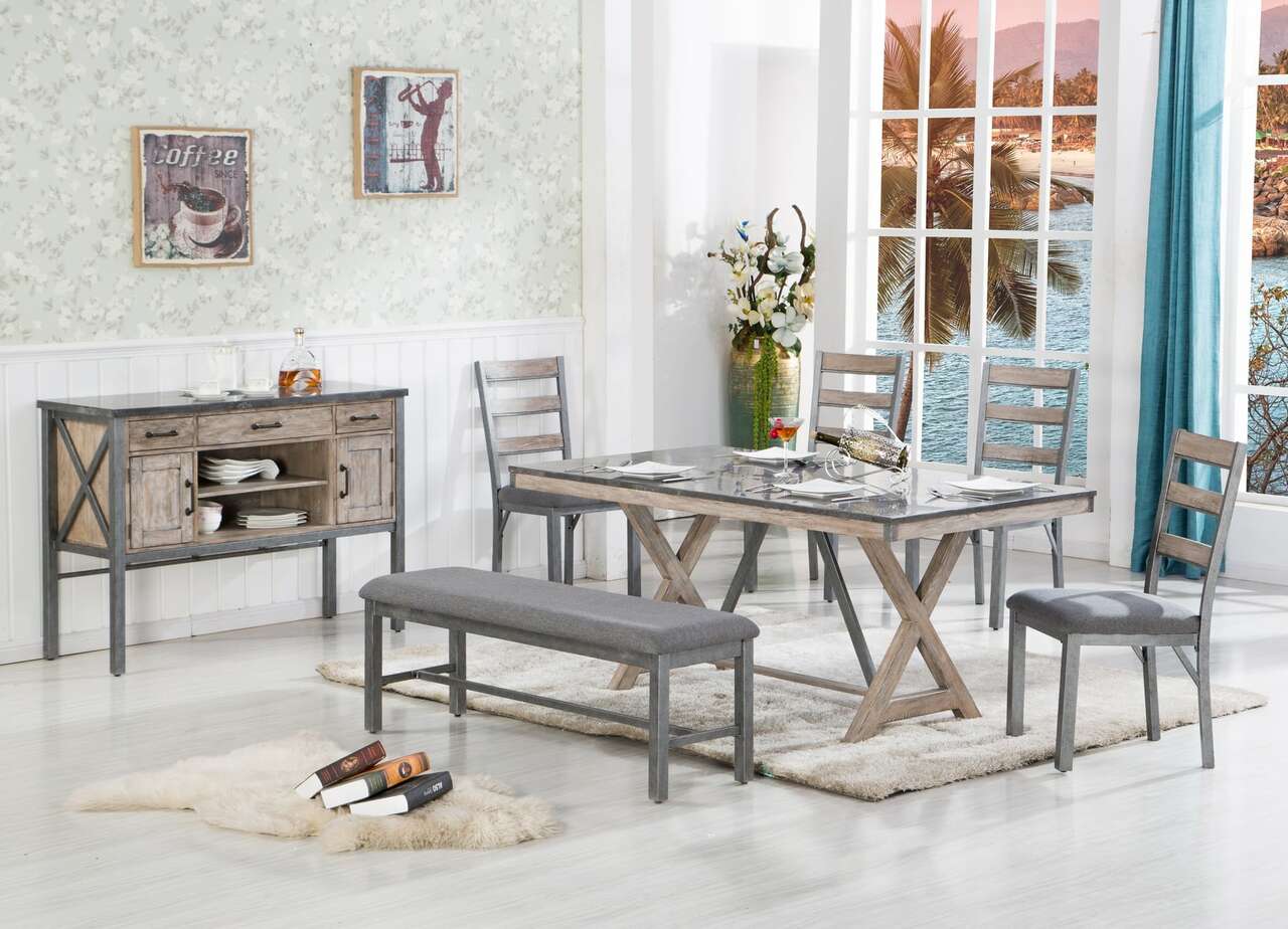 Dinette (Antique Silver/Rustic White finish)