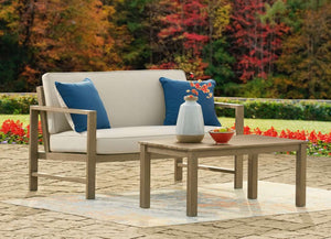 P349-035 Outdoor Loveseat with Table (Set of 2)