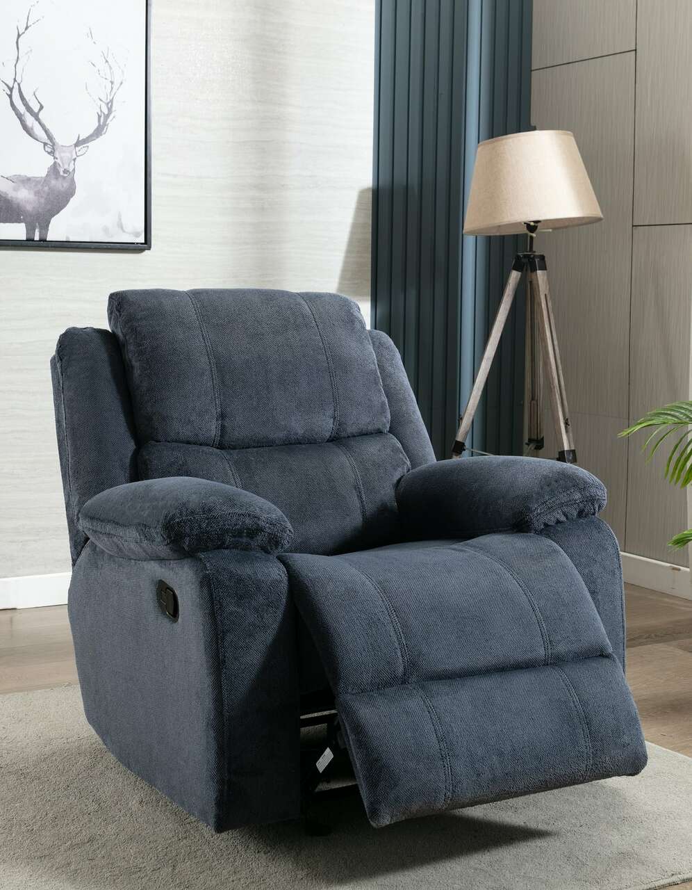 Glider Recliner: Plush Indigo